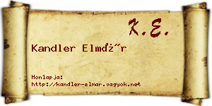 Kandler Elmár névjegykártya